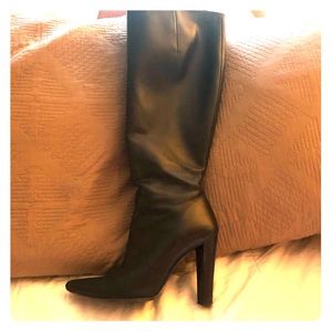 Stuart Weitzman Black Leather Knee High Boots